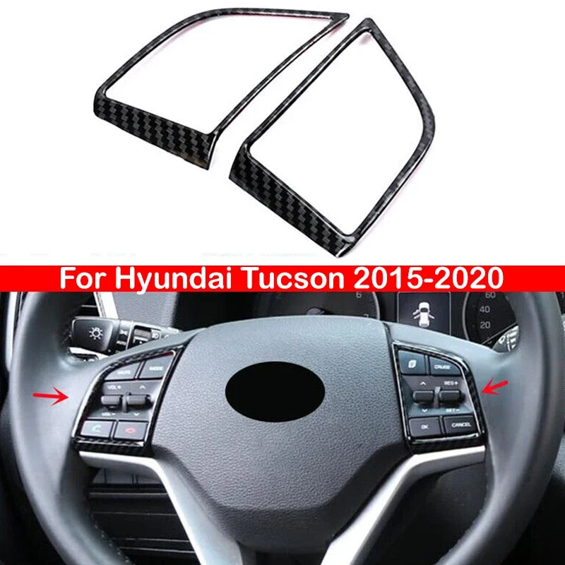 

Для Hyundai Tucson 2015-2020 углеродное волокно салон автомобиля рулевое колесо отделка центральная кнопка переключения крышка панель наклейка Декор