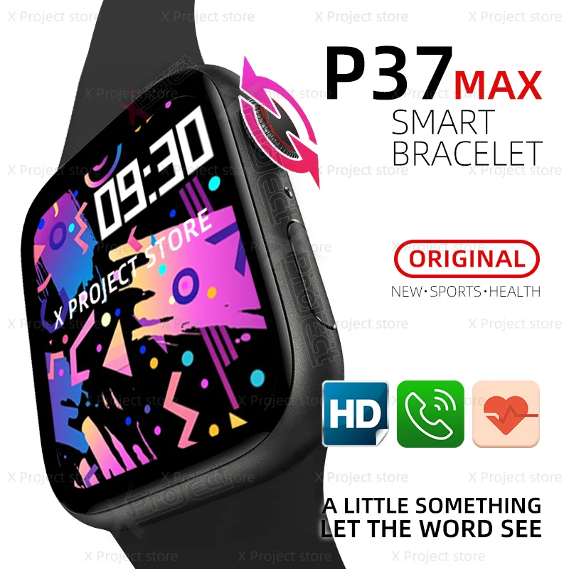 Купи Смарт-часы P37 MAX Bluetooth Call Heart Rate Tracker Smartwatch Мужчины Женщины Дети для ios android Pk IWO 7 DT7 DT200 plus pro max за 1,780 рублей в магазине AliExpress