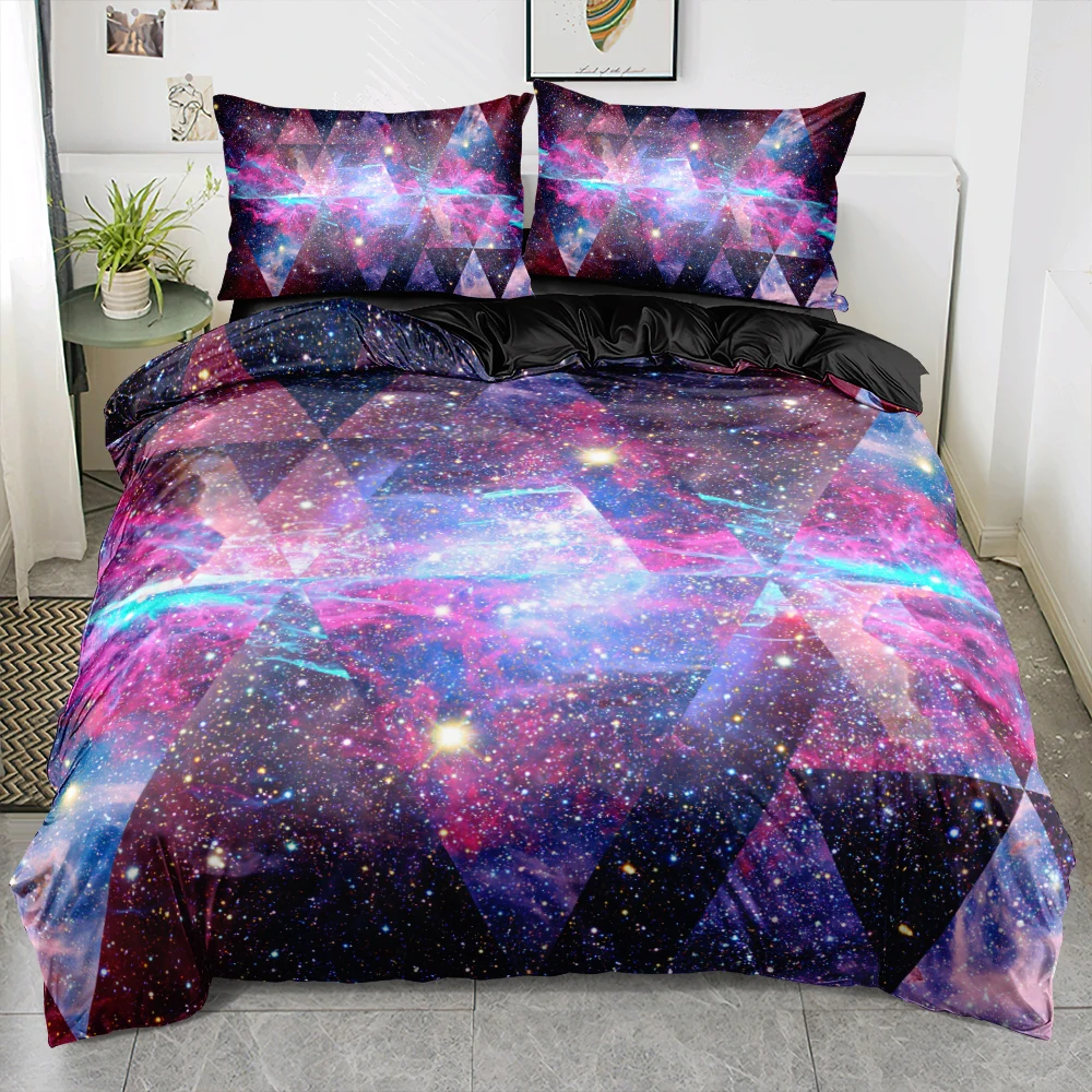 

3D Galaxy Bed Linen Luxury Quilt Cover Sets Digital Printed Duvet Cover Pillow Cases Twin Queen Full King Double Size 200x200cm