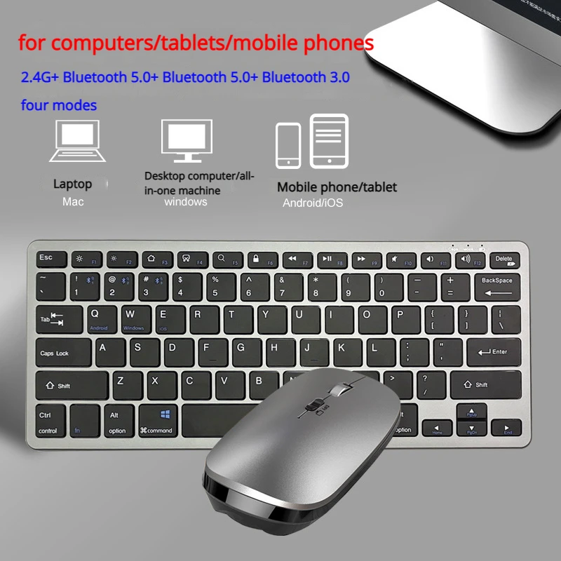 

78-key Type-c Interface Bluetooth Wireless Keyboard And Mouse 2.4g Portable Charging Mute Office Keyboard And Mouse Set