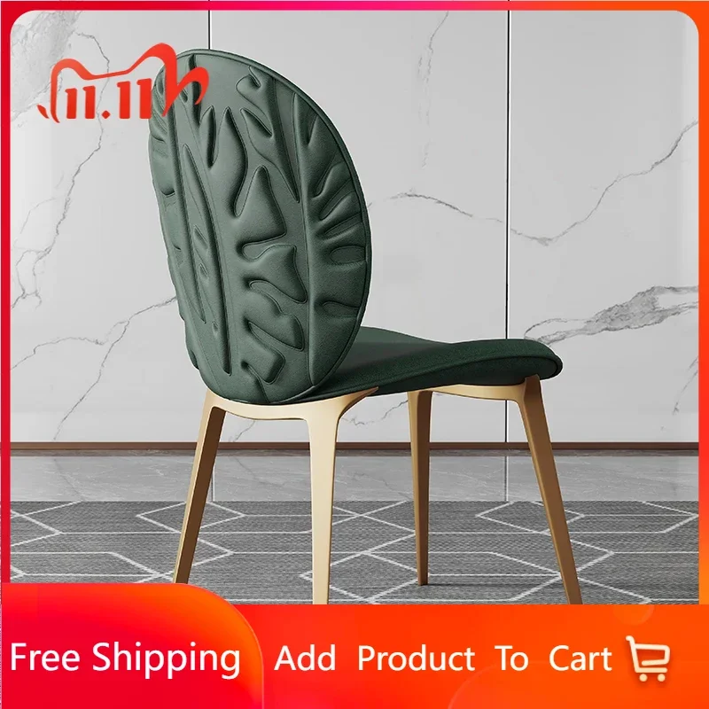 

Fashion Gold Legs Dining Chairs Luxury Soft Comfort Back Support Dining Chairs Clear Free Shipping Sillas Household Essentials