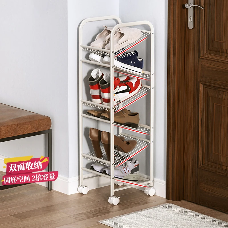 

Портативные современные шкафы для хранения обуви, маленькая Минималистичная многослойная стойка для обуви для спальни, компактная мебель ...
