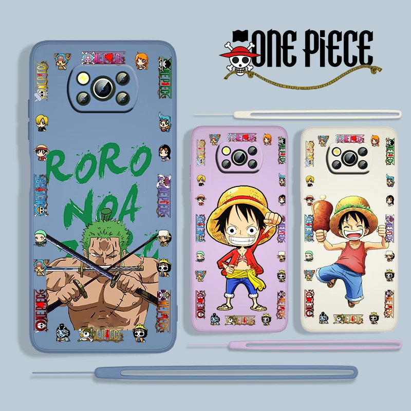 

Anime Cute ONE PIECE For Xiaomi POCO X3 NFC F3 GT M4 M3 M2 Pro C3 X2 11 Ultra Silicone Liquid Rope Phone Case Cover Coque Capa