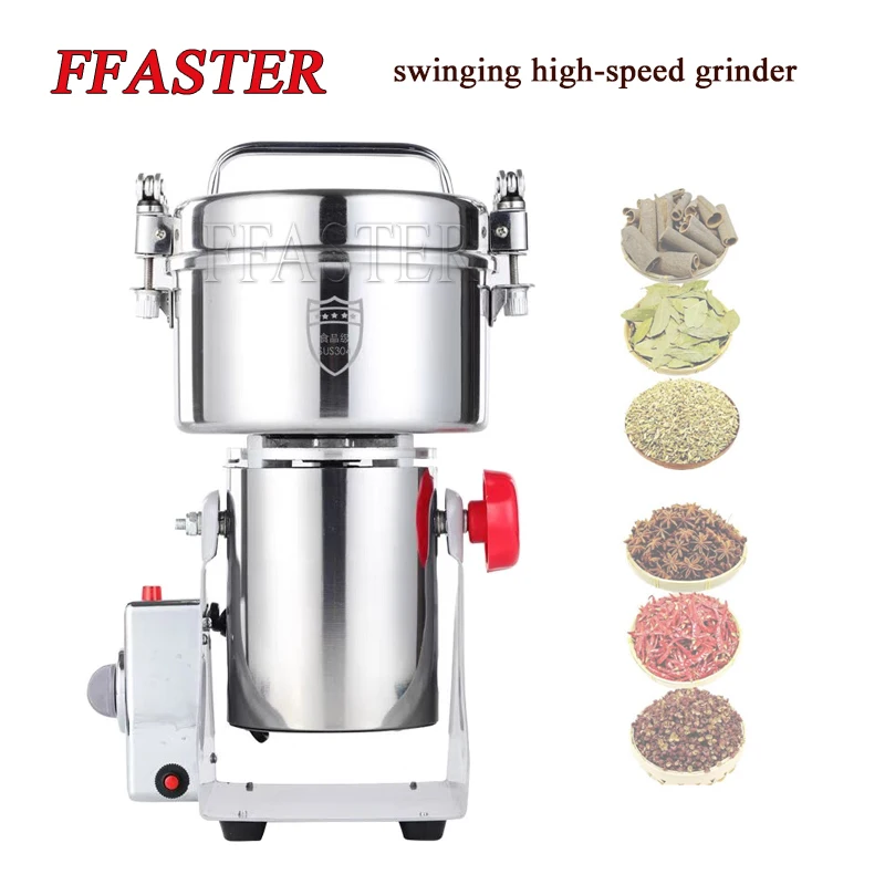 

800 г-2500 г электрическая шлифовальная машина для сухой пищи Зерна мельница для порошка высокоскоростная шлифовальная машина для специй злаков дробилка поворотного типа