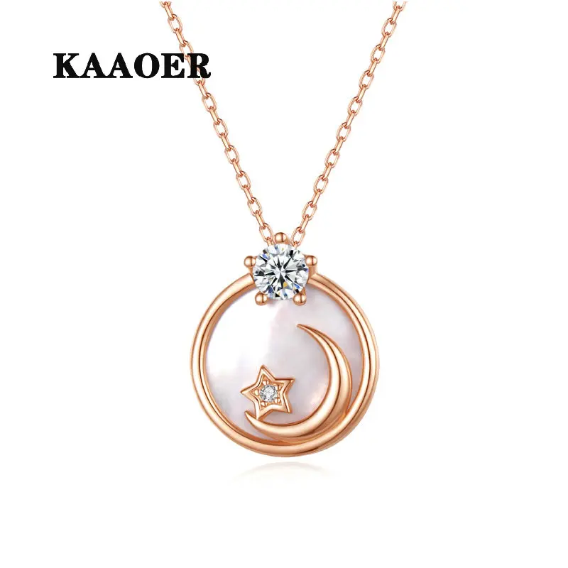 

KAAOER 2022 Новинка 100% S925 новое ожерелье женское модное ожерелье с яркой луной цепочка с подвеской украшения оптовая продажа
