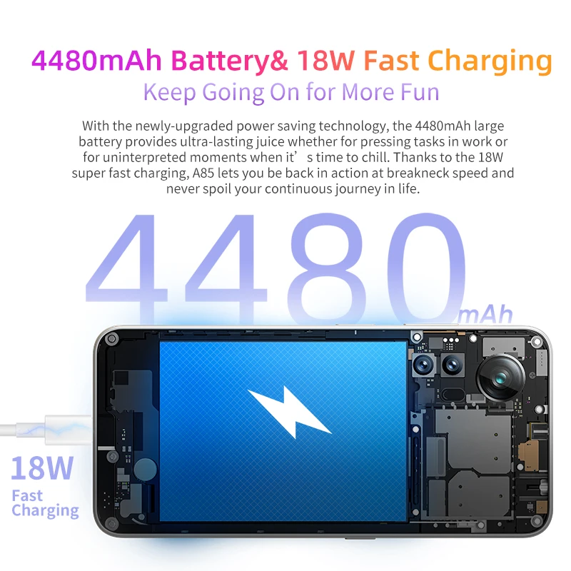 【World Premiere】 Blackview A85 Global Version 8GB 128GB 6.5'' HD+ 90Hz Display 50MP Camera 4480 mAh Battery NFC Smartphone