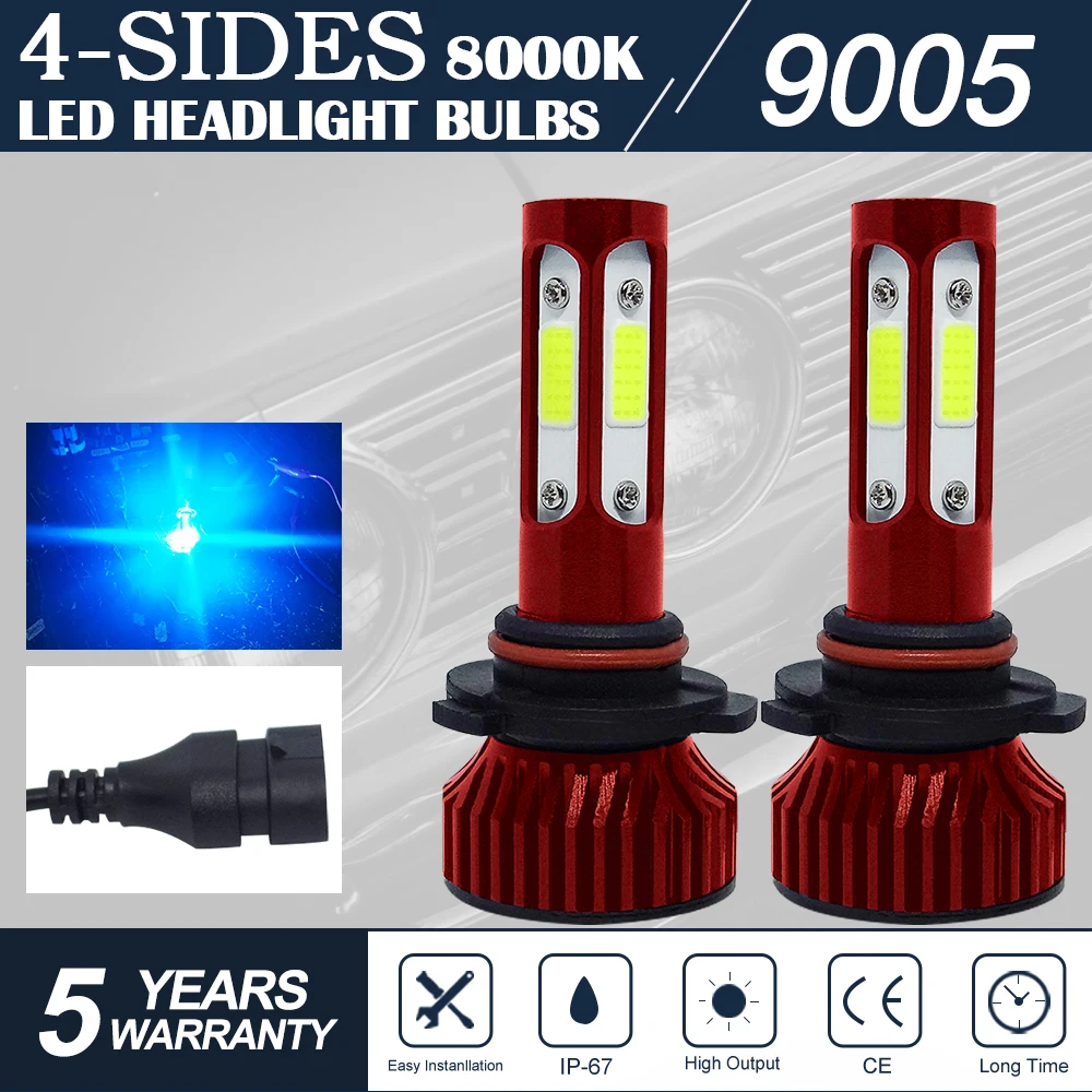 

2PCS Car Headlight Mini Lamp H7 LED Bulbs H8 H9 H11 Headlamps Kit 9005 HB3 9006 HB4 6000k Fog blue light 12V 24V 80W 8000LM 22W