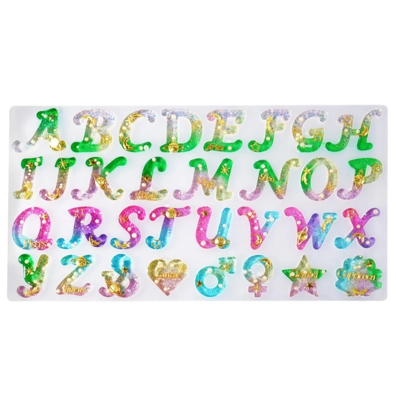 

3D Letters Symbol Epoxy Resin Silicone Molds DIY Handmade Pendant Molds Small for KEY Ring Pendant Mould Tool Easy to Cl