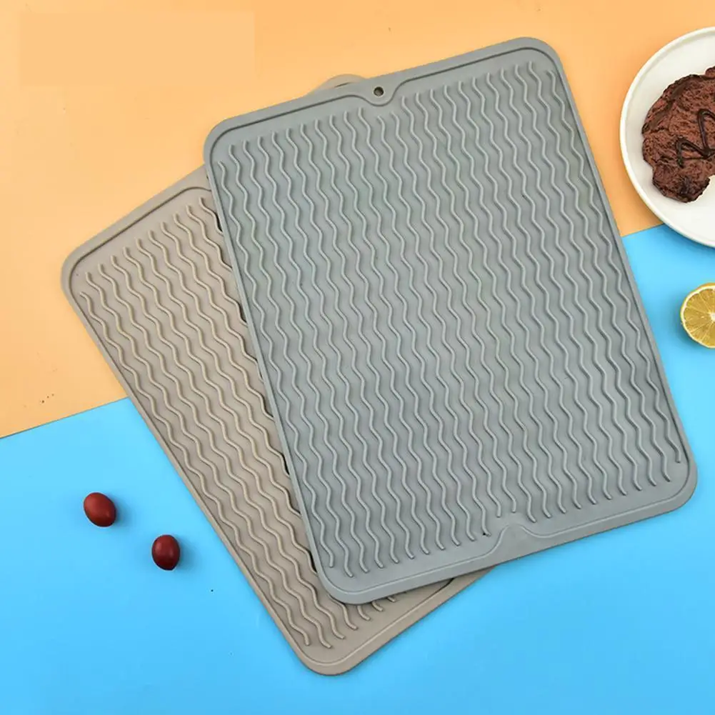 

Складной изолированный мягкий резиновый протектор для посуды, коврик для раковины, противоскользящий кухонный коврик для сушки слива рако...