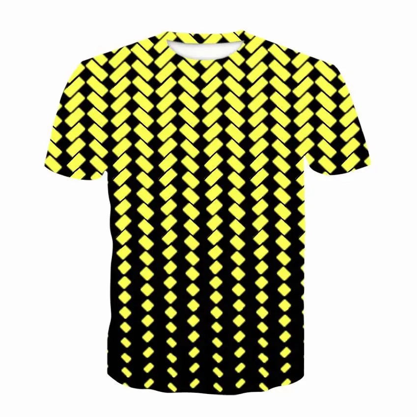

New Personalized Plaid T-shirt Summer Men's T-shirt Men's Casual Top 3DT-Shirts Fashion O-Neck Shirt Large Size Streetwear