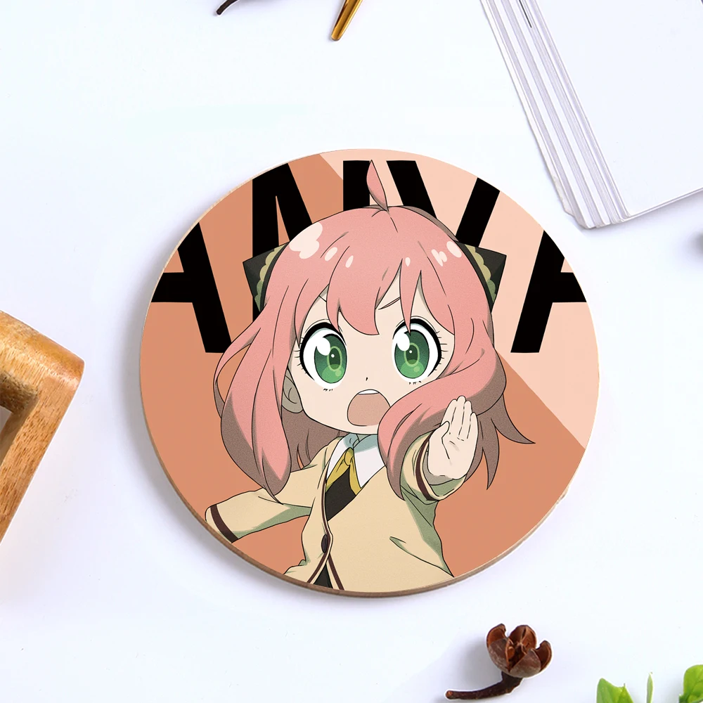 

1PC Cartoon Cup Pads Insulated Kawaii Japanese Anime Home Office Table Decor Art Crafts Gift Drinkware