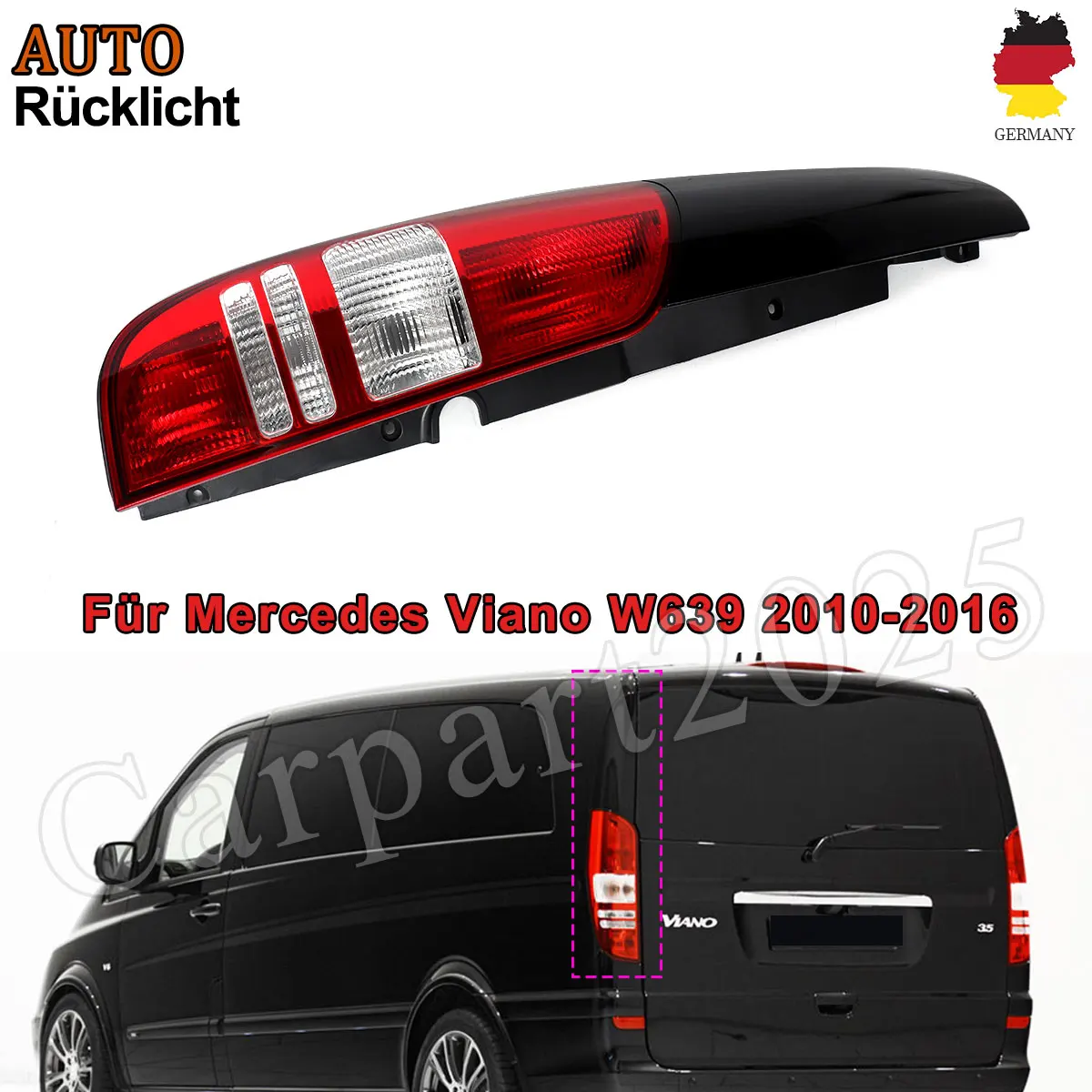 Задний фонарь левый для Mercedes Benz Viano W639 2010 2011 2012 2013 2014, сигнальная лампа заднего бампера в сборе Plug and Play, задний DRL