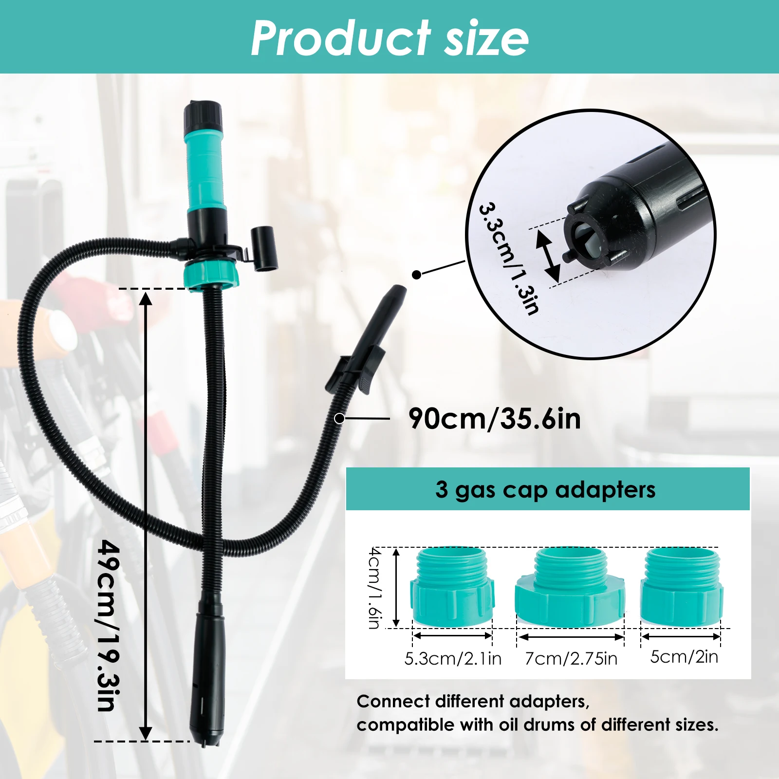 Переносной Топливный насос с 3 адаптерами для газа дизельного керосина 2 4