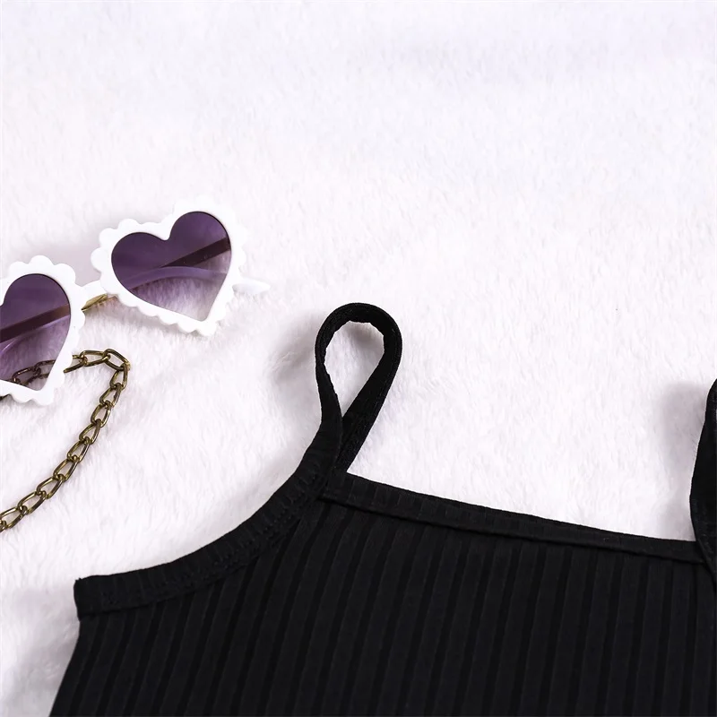 Комплект из 2 предметов для маленьких девочек без рукавов асимметричная кофта