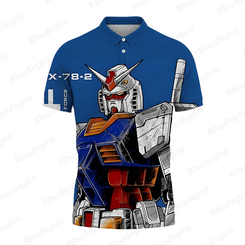 Рубашка-поло Мужская короткая модель Gundam футболка для косплея 2024 топы одежда
