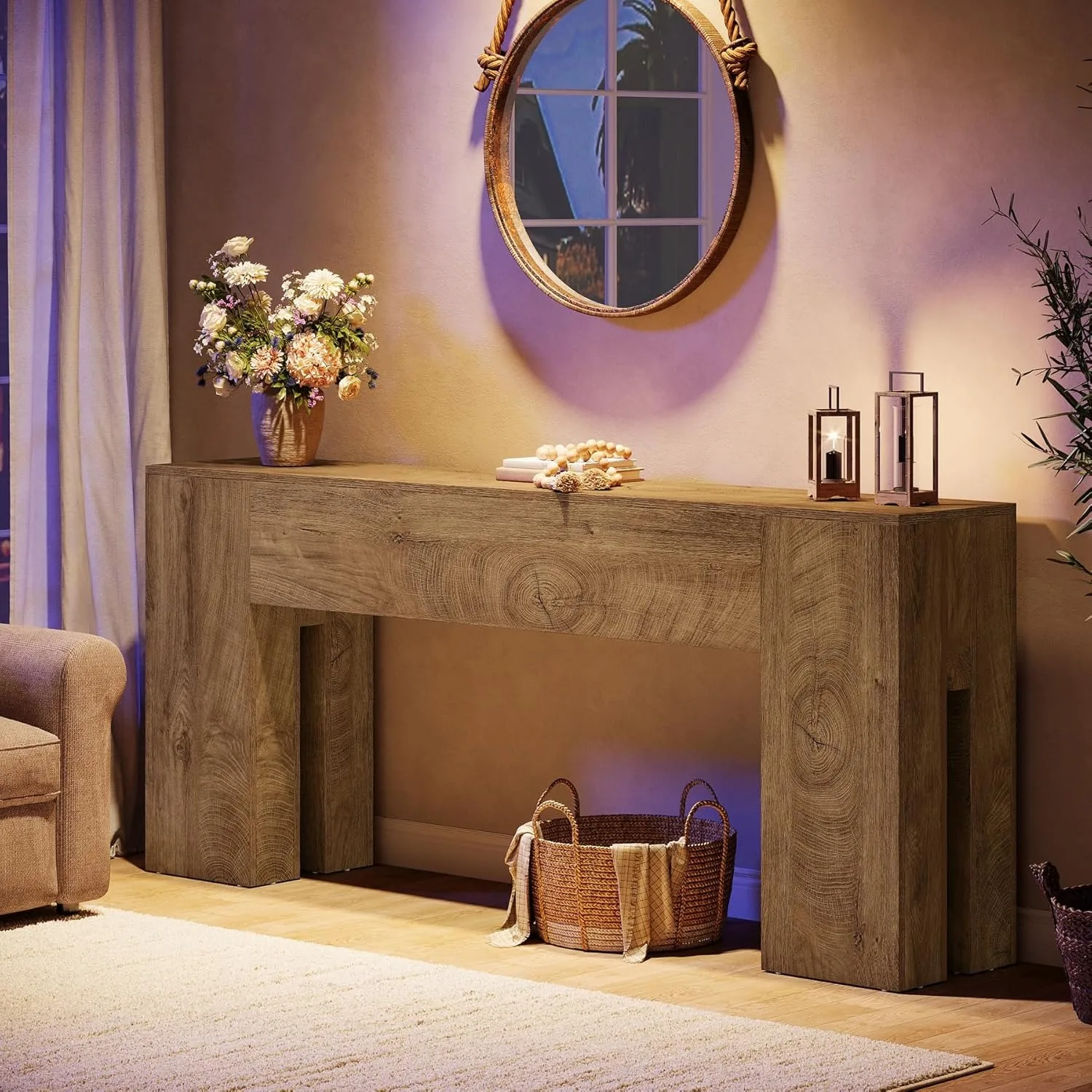 # Консольный стол LITTLE TREE длиной 71 дюйм для прихожей, в стиле фермерского дома, для установки за диваном, для коридора, фойе, гостиной (art.: 3920dbe2dbd3e) - 3920dbe2dbd3e