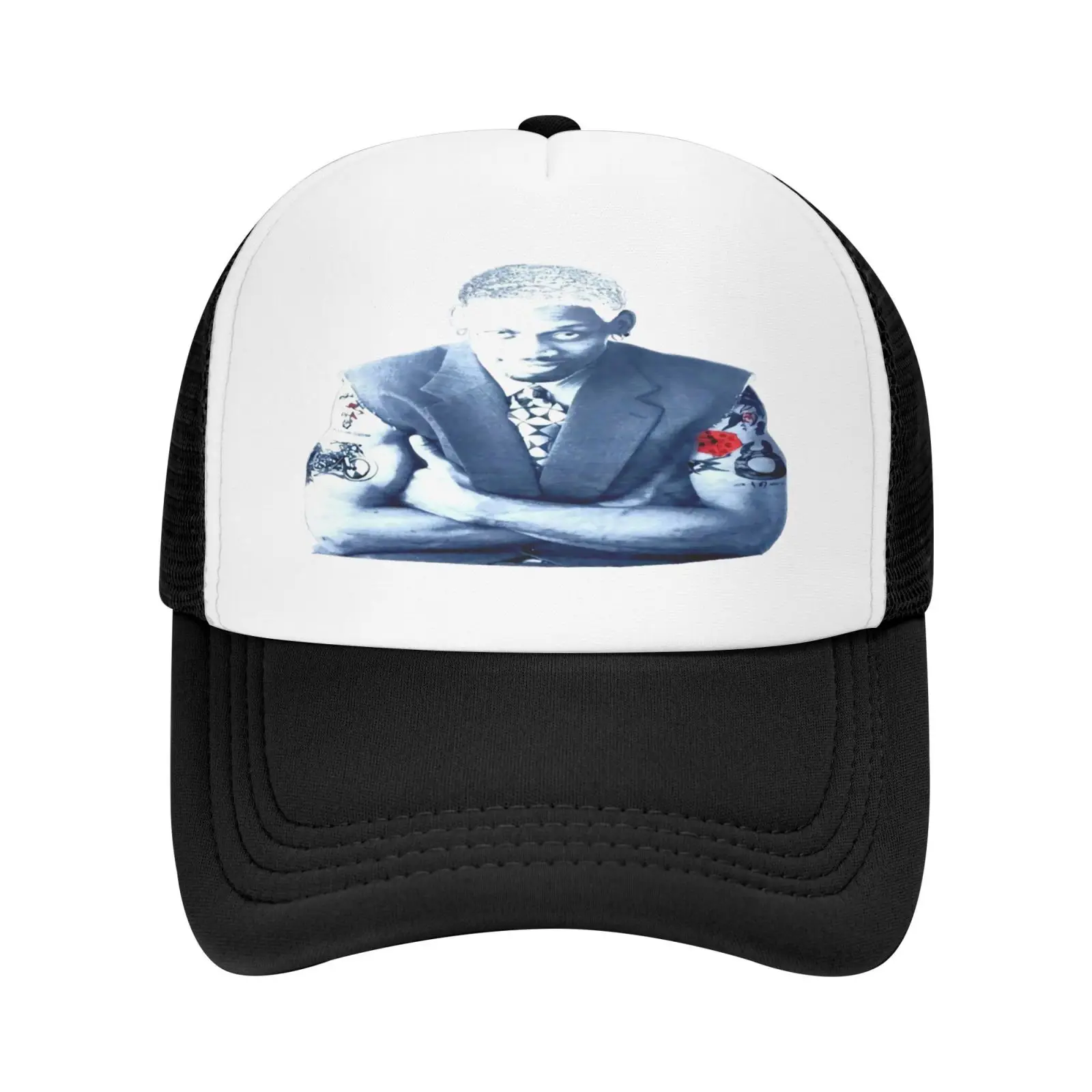 

Vtg 90 1996 Dennisrodman Glow In Cap Sun Hats Knitted Balaclava Sun Hats Streetwear Trucker Hat Cap Cap For Boy Summer Fishing