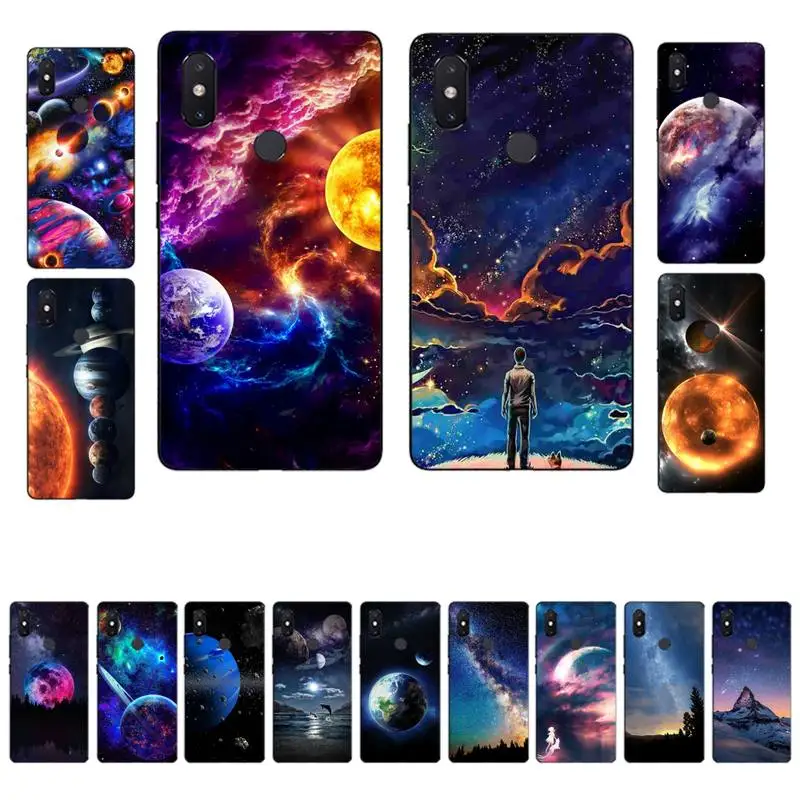 YNDFCNB Starry Sky Universe Phone Case for Xiaomi mi 8 9 10 lite pro 9SE 5 6 X max 2 3 mix2s F1