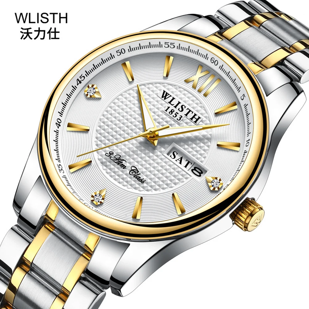 WLISTH Brand Top Quality Classic Business Womens Wristwatch Quartz Female Watch for Woman Hour Steel Bracelet Dress Ladies Watch