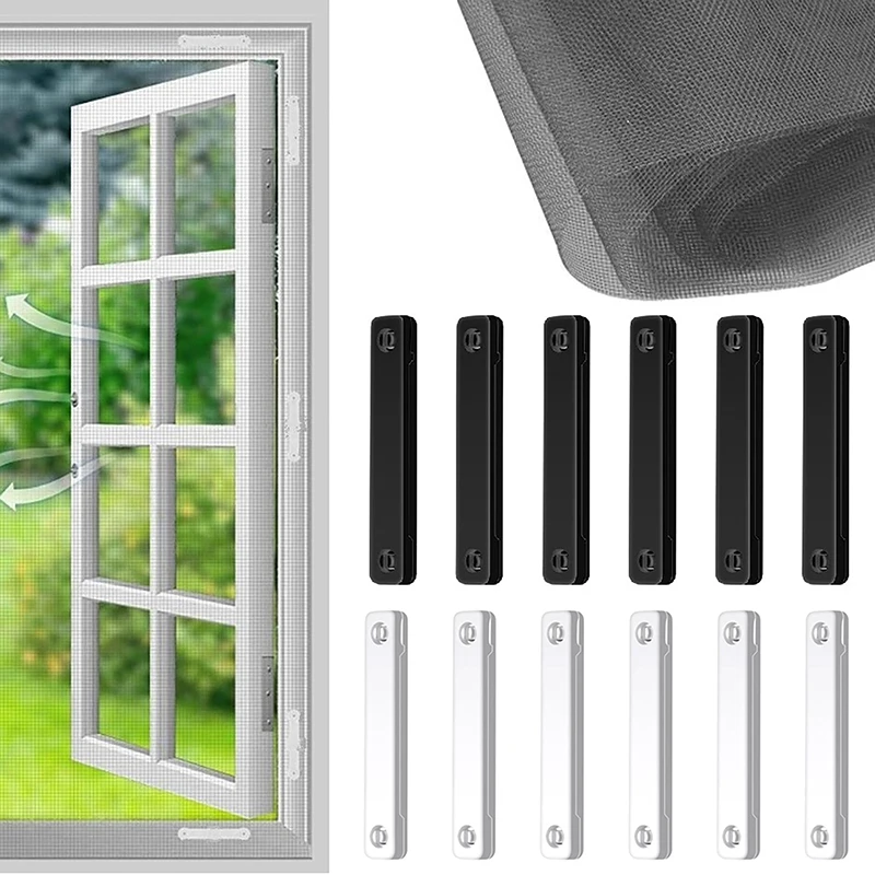 

4/12PCS Window Screen Clips Magnetic Screen Fixed Screen Door Permanent Clips Anti Mosquito Fly Insect Protection Home Office