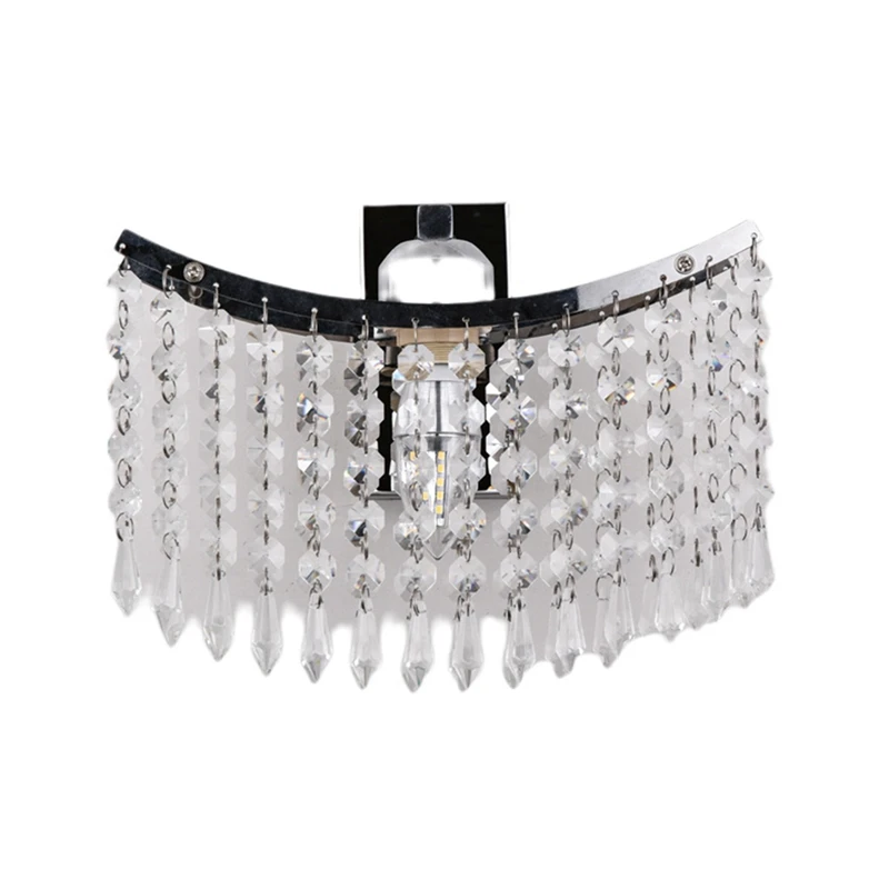 

Modern Silver Crystal Wall Lights Bedside For Bedroom Living Room Home Decoration LED Sconce Bathroom Indoor Fixtures