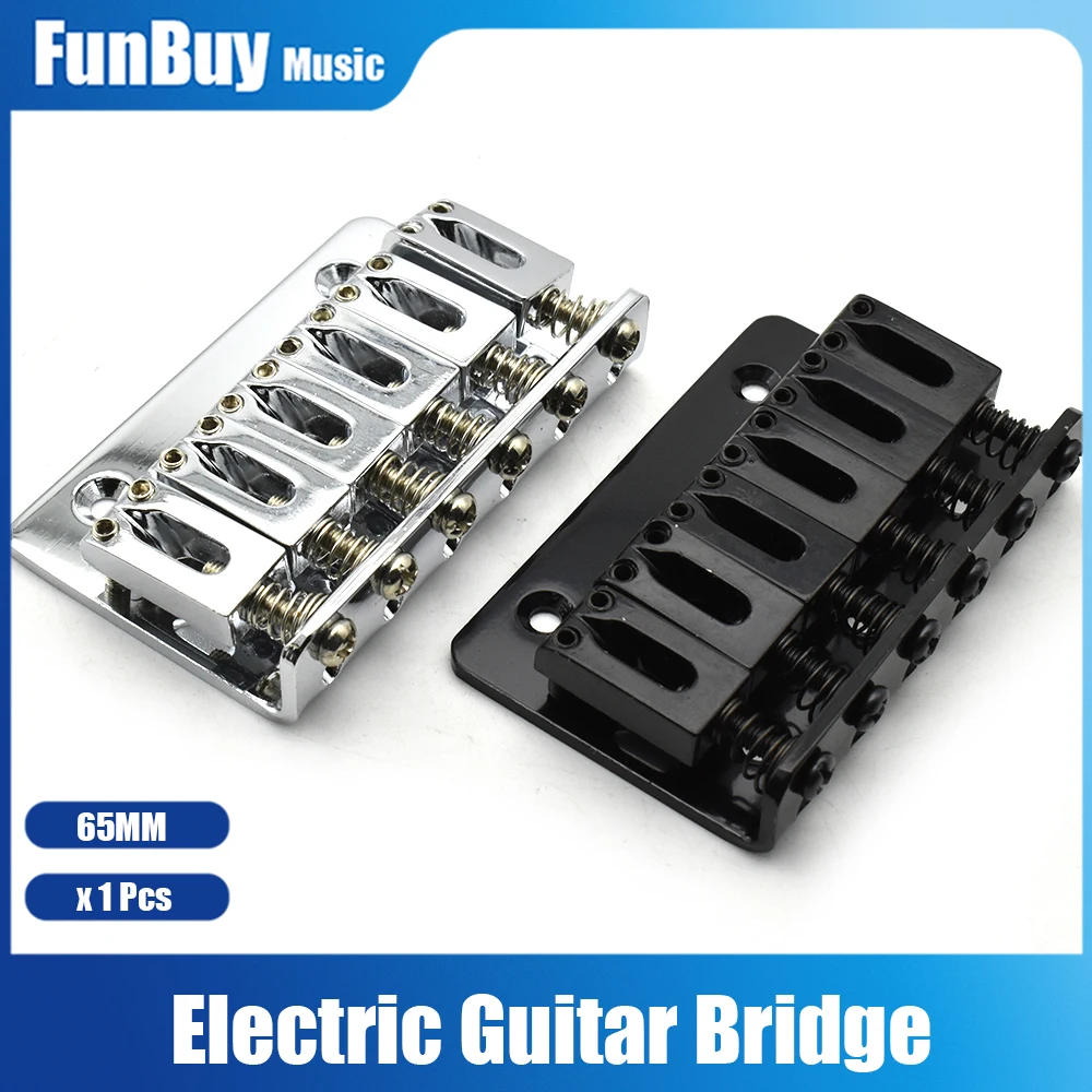 

6 Saddle Hardtail Bridge Top Load 65MM Electric Guitar Bridge with Screws Heavy Guitar Accessories
