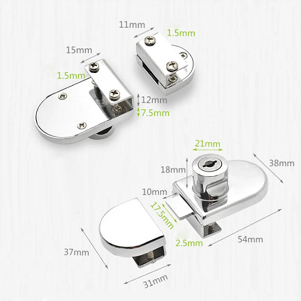 

Replacement Punch free Glass Door Lock Double-Door Improvement Hardware Kitchen Zinc Alloy Accessories Convenient