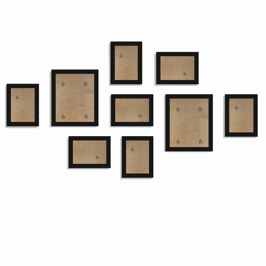 9Pcs/Set Natural Wood Picture Frames Wall Decor Photo Frame For Wall With Plexiglass Classic Wooden Frame For Wall Hanging images - 6