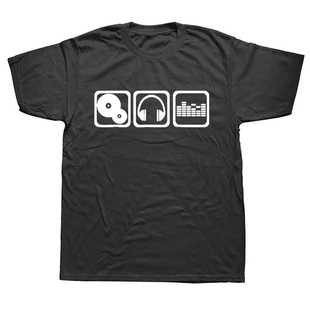 

Funny Cool DJ Music T Shirt Men Streetwear Music Techno Club Headphone Birthday Short Sleeve T-shirt Tshirt Camiseta Clothing