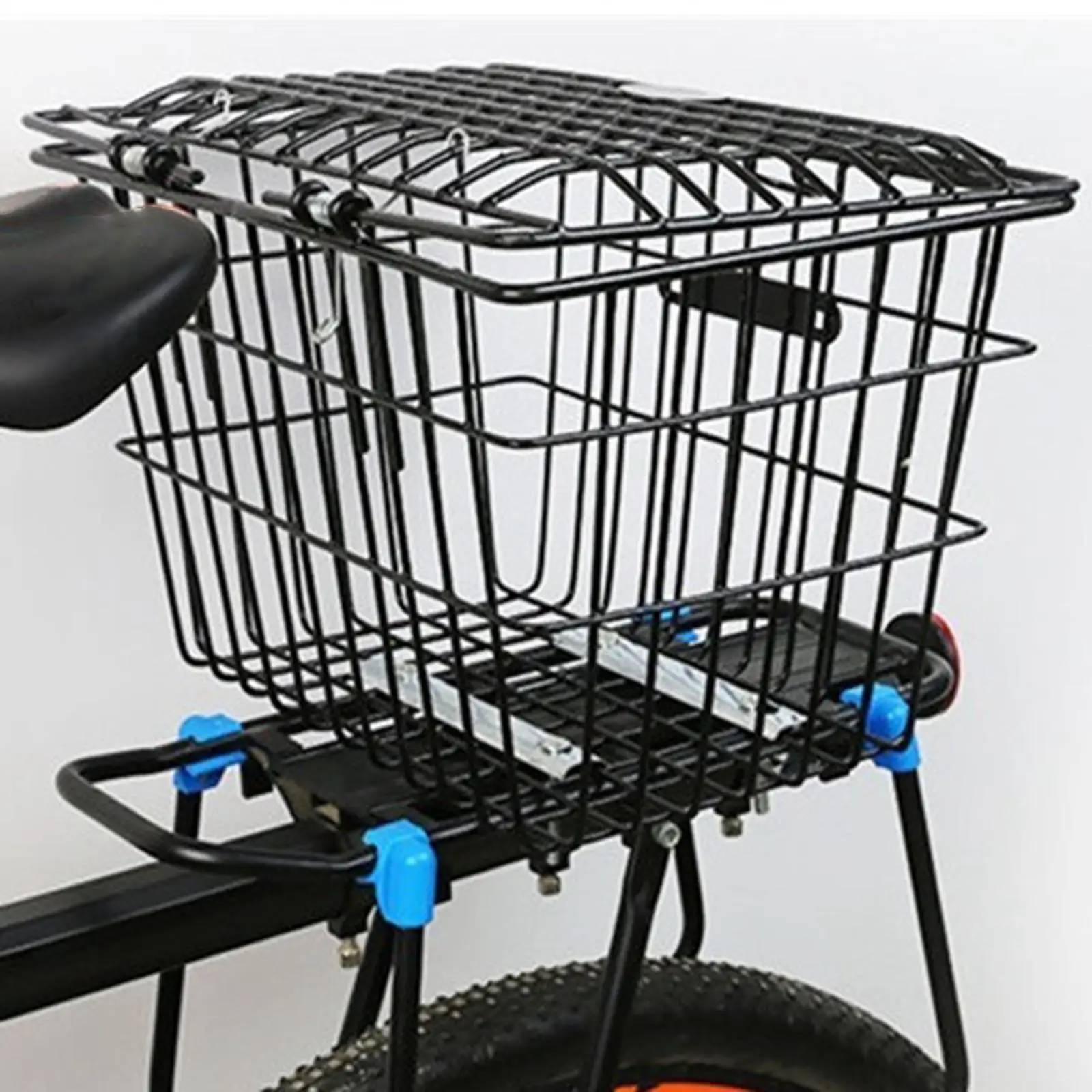 

Металлическая сетчатая задняя велосипедная корзина, водонепроницаемая велосипедная корзина с рамой для складных велосипедов, большинства задних велосипедных стойк, горные велосипеды