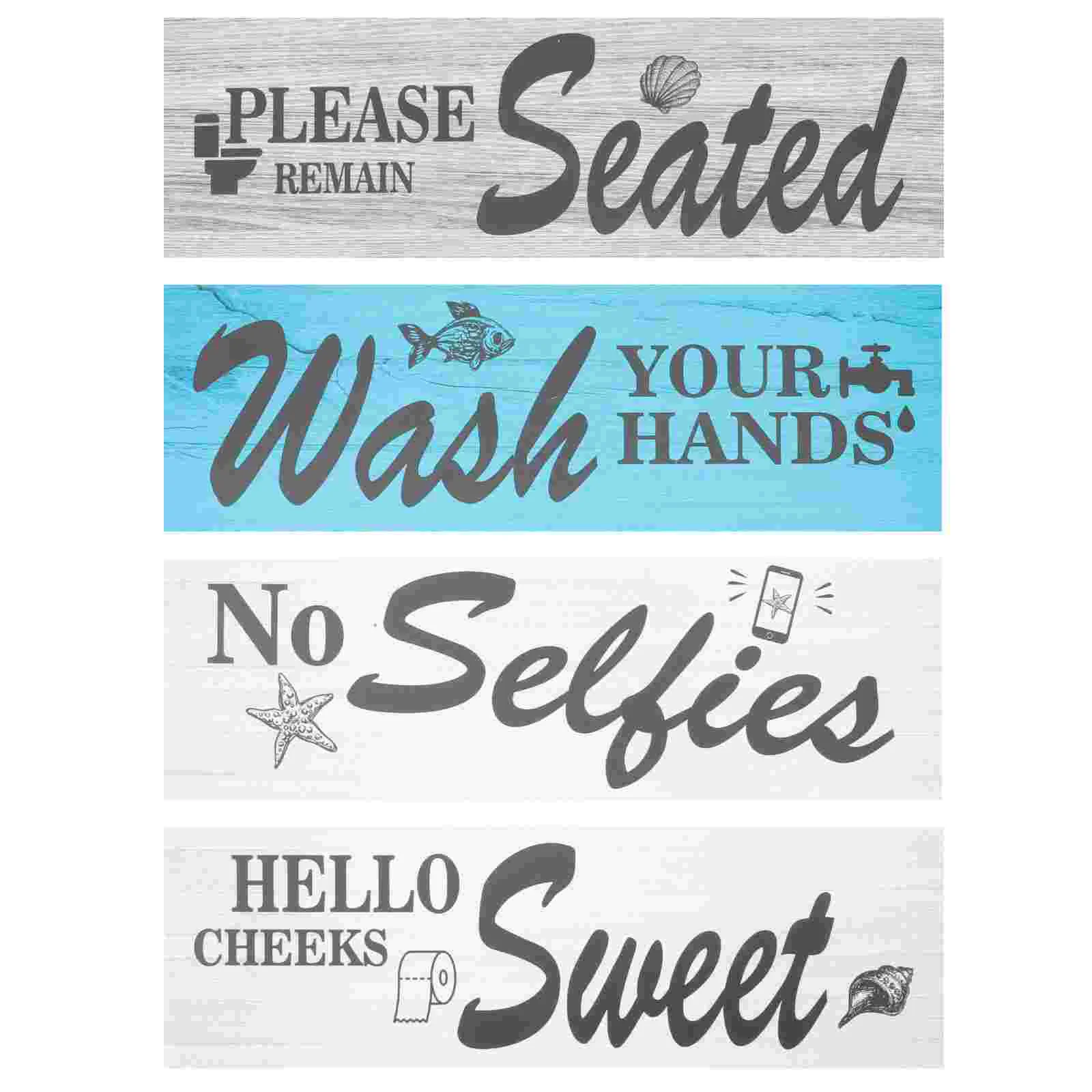 

4Pcs Ornaments Toilet Wooden Pendants Toilet Hanging Ornaments Toilet Wall Decorations for Toilet Decoration Home Decoration