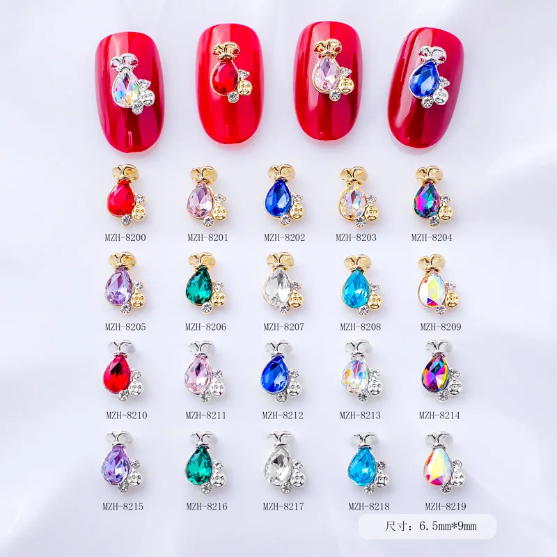 

5pcs Multi Gems Design Nail Art Charms Luxury Gold Silver Zircon Nail Rhinestones Decorations Exquisite Design Manicure Ornament