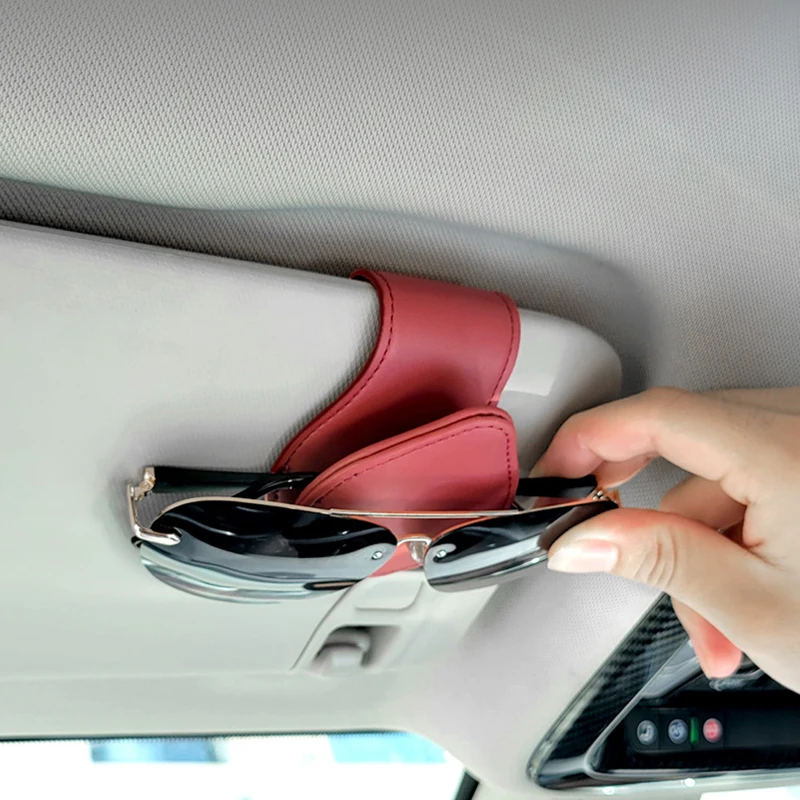 

Автомобильный зажим для солнцезащитного козырька, держатель для очков, зажим для хранения купюр, креативное Кожаное украшение, подвеска, ак...