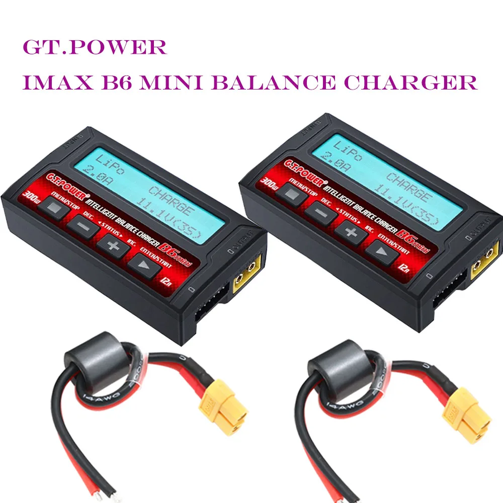

1/2set MINI Balance Charger GT.POWER IMAX B6 For Rc Car PFV Drone Lipo/LiHv/Lilon/NiMH/NiCd/PB Battery Charge