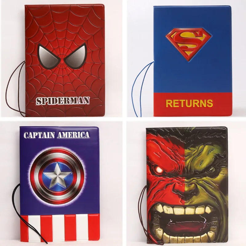Disney New Passport Cover Marvel Super Heroes Spiderman Hulk Iron Man Cartoon Printing Case Porta Carte D'Identità Portatile Regalo