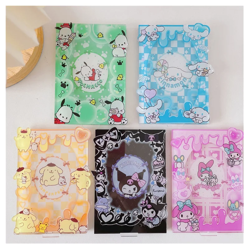 

Мультяшный милый Sanrios Kuromi Cinnamoroll My Melody креативная акриловая подставка для карт кавайные настольные украшения