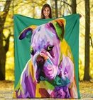 Яркое Флисовое одеяло в стиле поп-арт с изображением английского бульдога, модное ультрароскошное всесезонное одеяло
