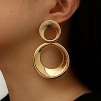 gold earrings punk heart big circles earrings for women trendy gold color large circle hoop earrings punk hip hop jewelry
