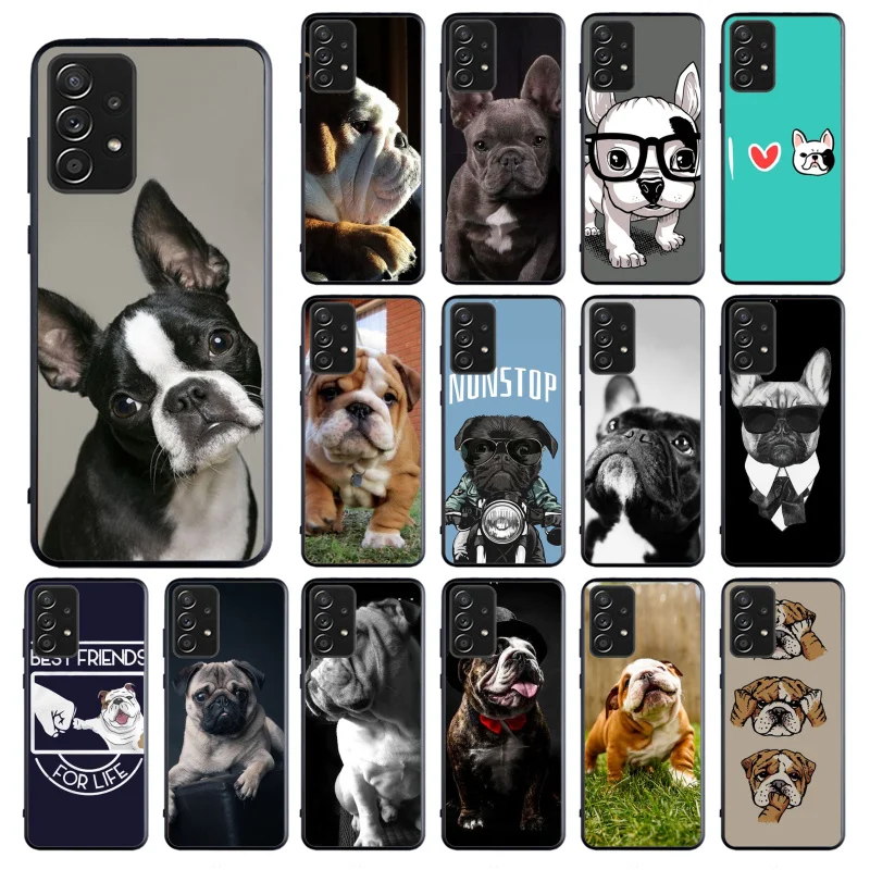 

English bulldog Pug Phone Case for Samsung Galaxy A13 A22 A12 A32 A71 A11 A21S A33 A52 A72 A51 A50 A70 A31 M31