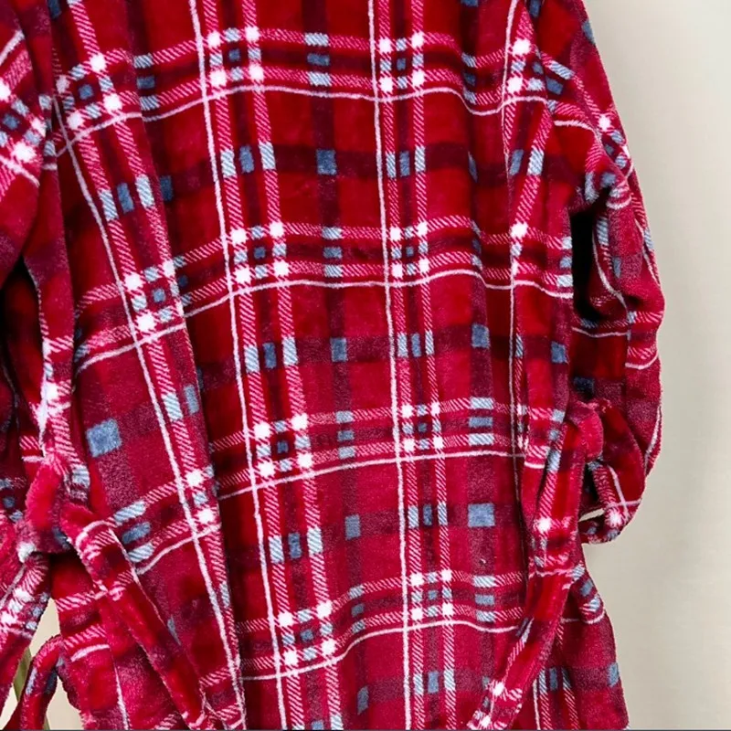 Mew Winter Flannel Nightgown For Women Robe Clouds Plaid Long Style Is Warm And Soft Pajamas Plus Size