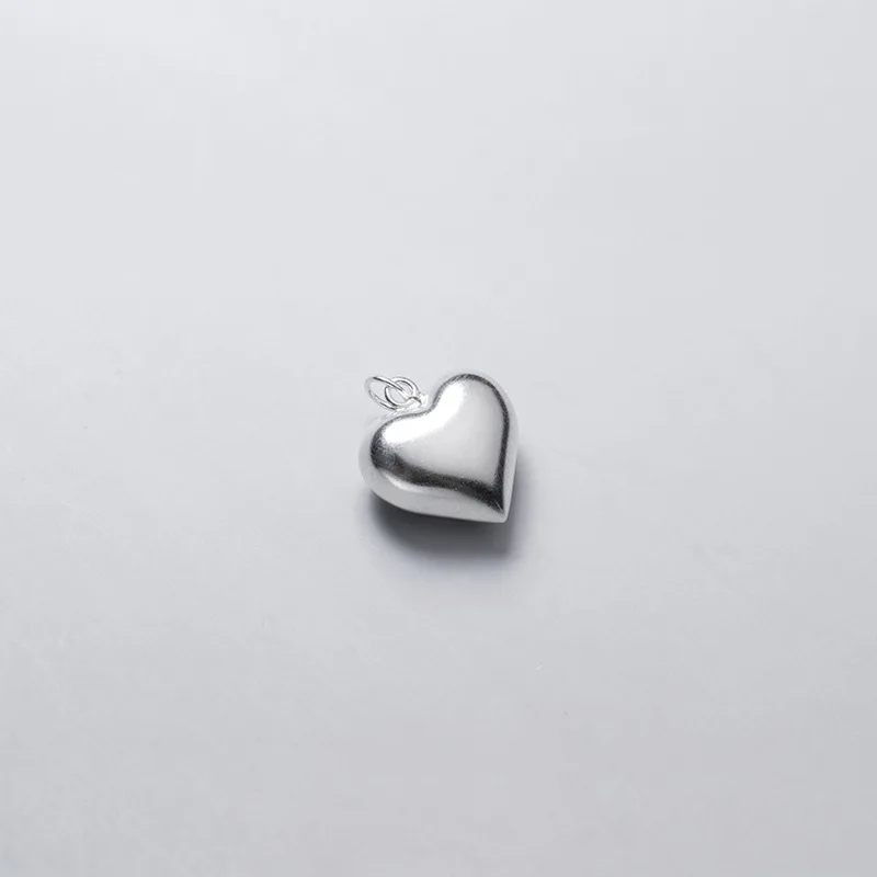 TrustDavis Real 925 Sterling Silver 3D Love Romantic Heart 4 6 8 13 15mm Charm Pendant Handmade DIY Accessories Wholesale DZ20 images - 6