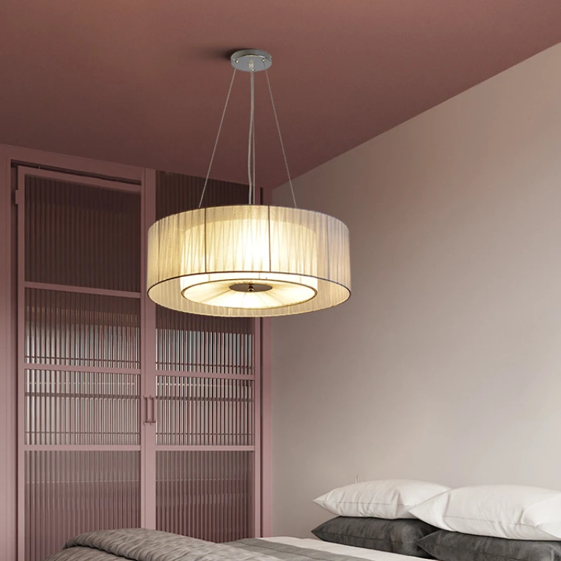 Japanese Cloth Chandelier Lights for Bedroom Cozy Hanging Lamp Modern Art Home Lamp Warm Romantic Designer Restaurant Lighting