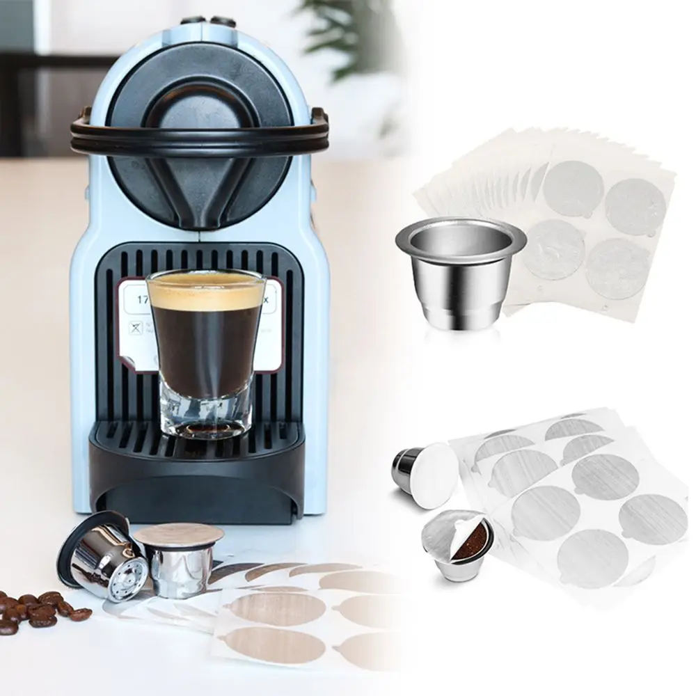 

Steel Espresso Coffee Coffee Tool Coffee Capsule Refillable Capsule with Aluminum Foils Reusable Pods For Nespresso