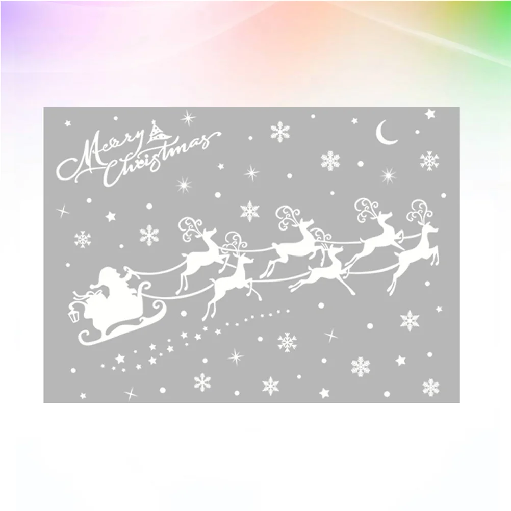 

2 Sets/4PCS Sleigh Electrostatic Window Stickers for Decoration