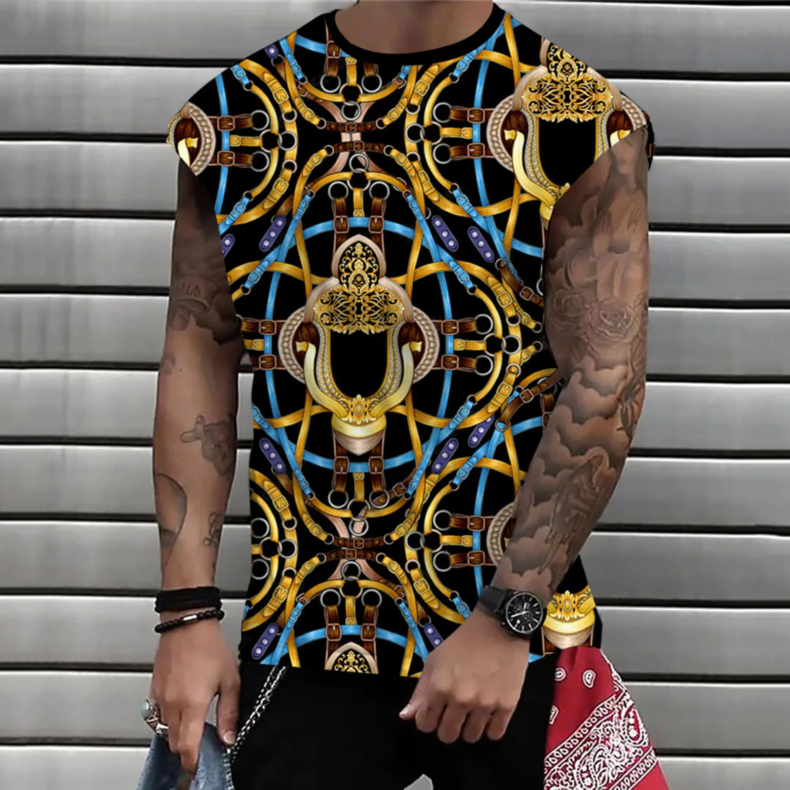 

Футболка мужская с принтом, модная повседневная тенниска с длинным рукавом, майка с круглым вырезом, одежда для занятий спортом на открытом ...