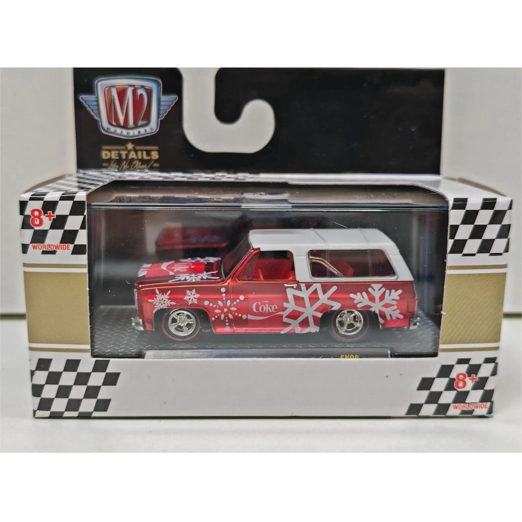 Машина M2 1/64 1973 K5 Блейзер красный белый Снежинка литой под давлением модель