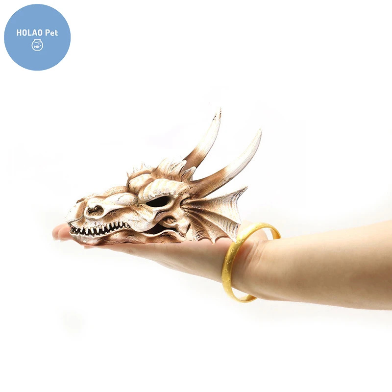 

Dragon Skull Ornaments Dinosaur Fossil Head Rhinoceros Fish Tank Decoration Aquarium Accessories Fishbowl Jellyfish Carp Turtle