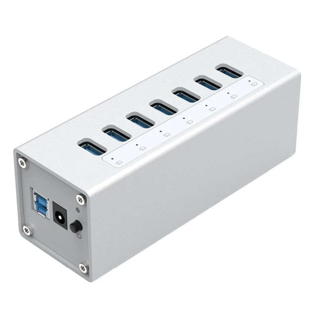 

A3H7 Новый Дизайн Высокоскоростной Алюминиевый USB3.0 концентратор разветвитель 7 портов USB 3,0 концентратор компьютера аксессуары для ПК концен...