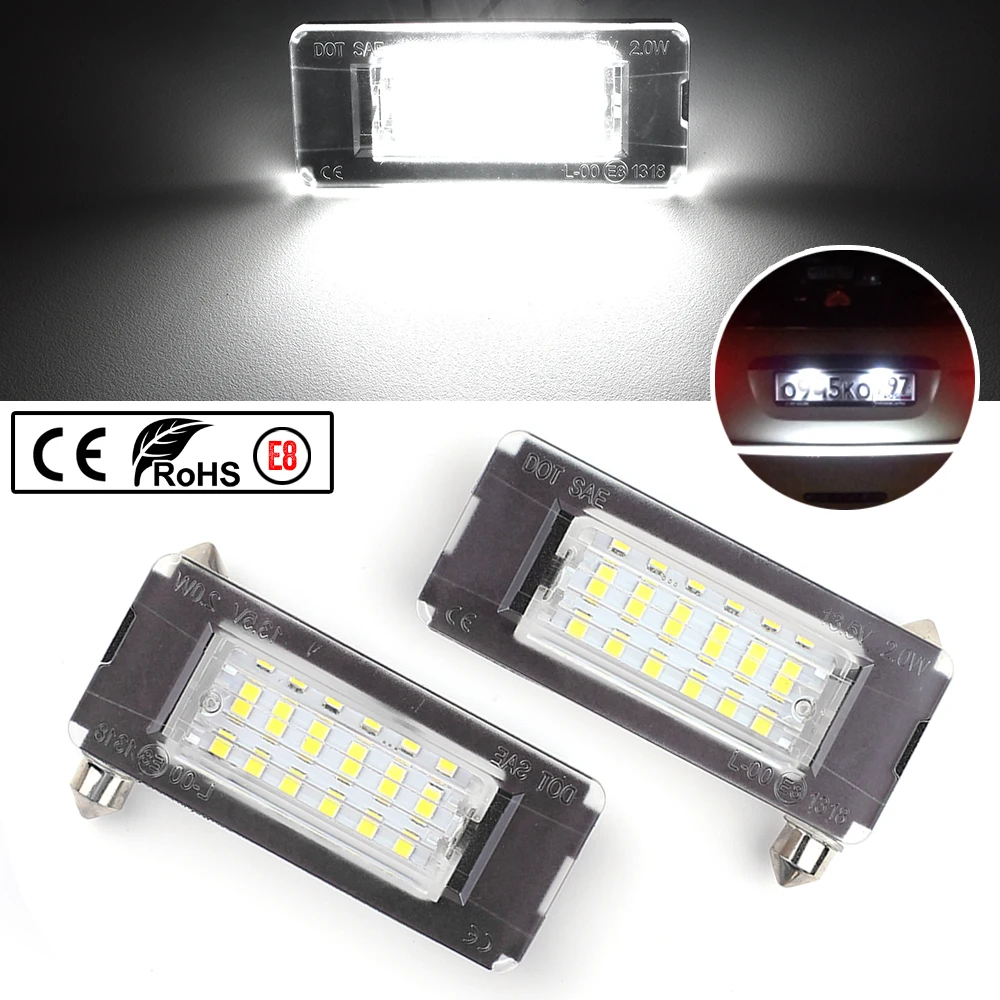 

1 Pair Car LED Number License Plate Lights For MINI COOPER R56 Hatchback 07-13 R57 Convertible 09- R58 Coupe R59 Roadster 11-