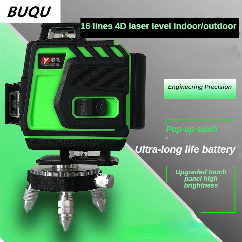 BUQU 8/12/16 Lines 3/4D Laser Level green line SelfLeveling 360 Horizontal And Vertical Super Powerful green Beam laser level